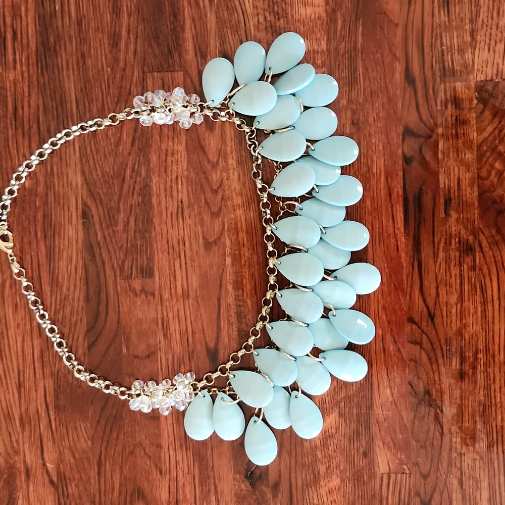 Light Blue Statement Necklace - image 3
